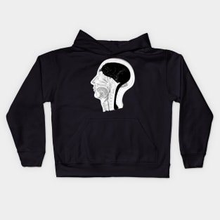 Cat in head B&W Kids Hoodie